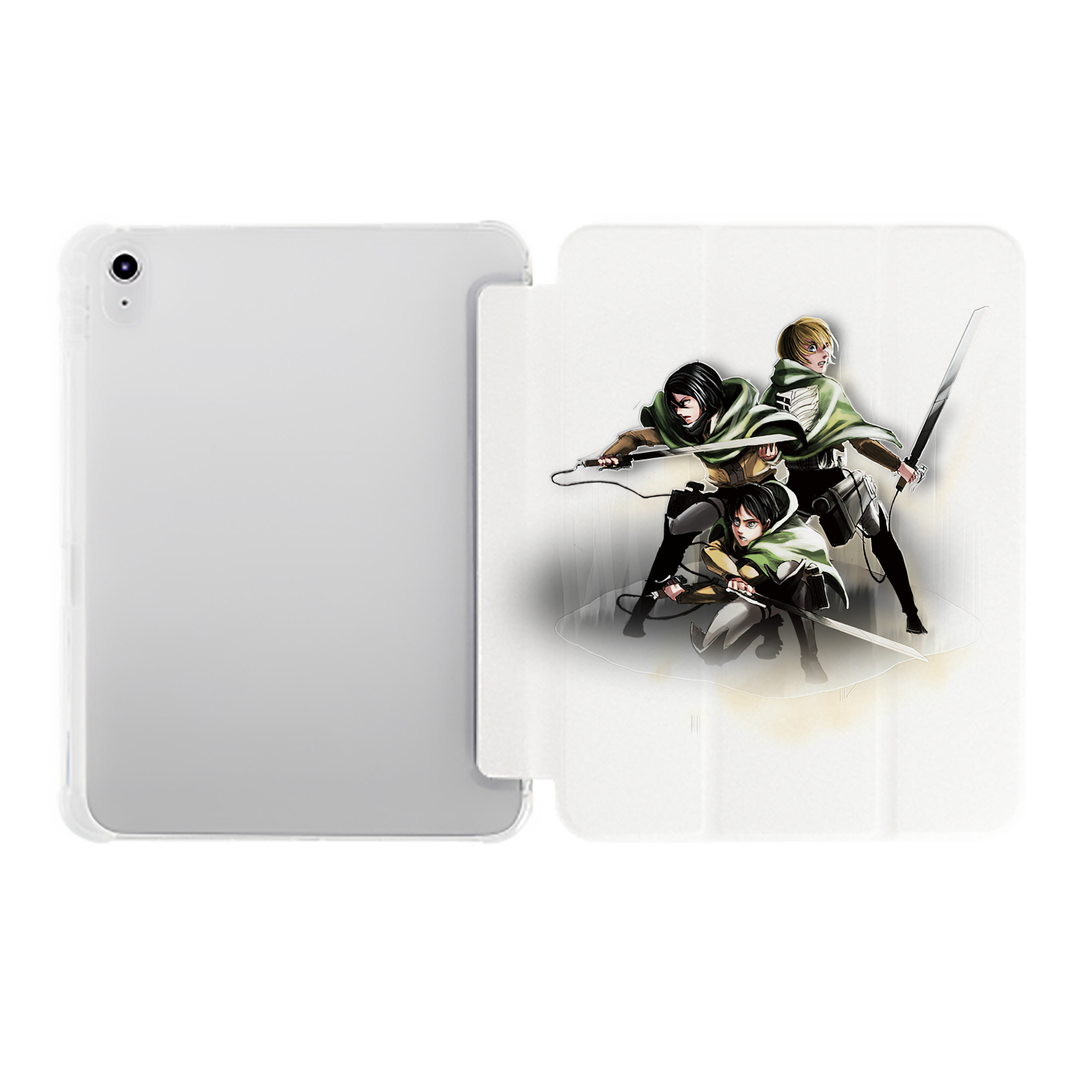 （画像用） 進撃の巨人 Attack on Titan IPad ケース ペン収納付き 三つ折りスタンド PUレザー×シリコン 対応機種9.5/10.5/10.9インチ